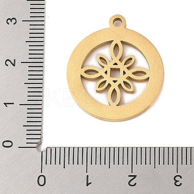 Preserved Fresh Flower 304 Stainless Steel Rhinestone Pendants STAS-S139-01G-09-1