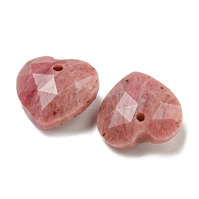 Natural Rhodonite Faceted Heart Charms G-G123-01J-1