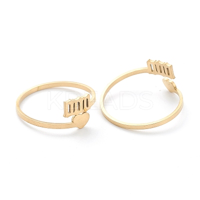 Ion Plating(IP) 201 Stainless Steel Cuff Rings RJEW-M136-01B-G-1
