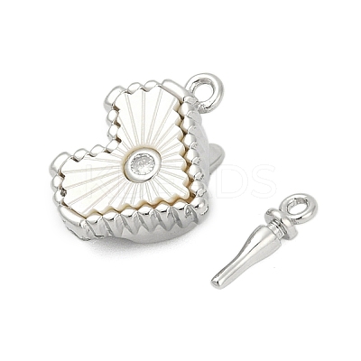 Brass Micro Pave Cubic Zirconia Box Clasps KK-P291-46P-1