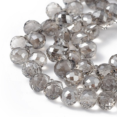 Transparent Electroplate Glass Beads Strands EGLA-F152B-PL01-1