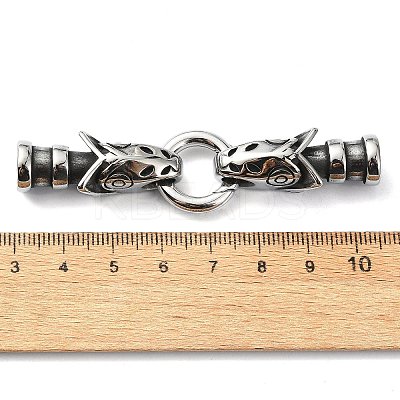 Tibetan Style 304 Stainless Steel Spring Gate Rings FIND-Z046-04AS-01-1