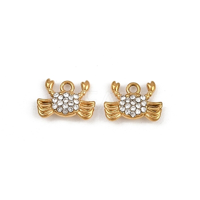 304 Stainless Steel Rhinestone Charms STAS-Z154-01G-02-1