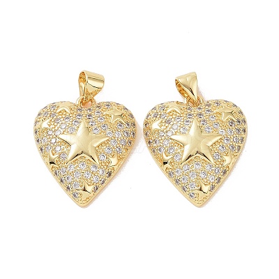 Brass Micro Pave Cubic Zirconia Pendants ZIRC-I063-24G-1