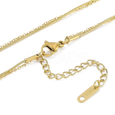 Ion Plating(IP) Golden Tone 304 Stainless Steel Pave Cubic Zirconia Rectangle Pendant Necklaces for Women NJEW-K276-09G-01-1