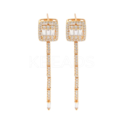 925 Sterling Silver Micro Pave Clear Cubic Zirconia Stud Earrings EJEW-U013-04G-1