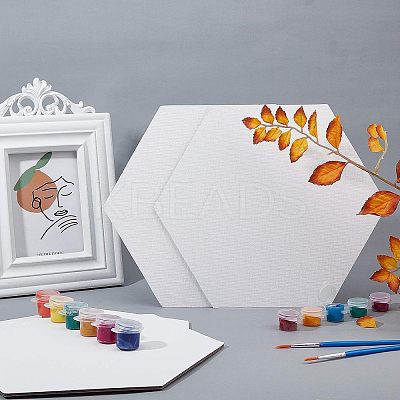 Hexagon Painting Canvas Panel Drawing Boards DIY-NB0004-10-1