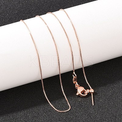 0.8MM Brass Box Chain Adjustable Slider Necklaces KK-H533-09B-RG-1