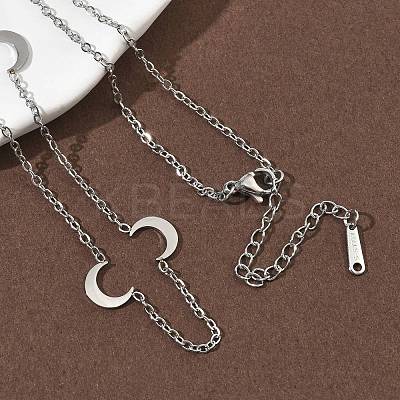 304 Stainless Steel Link Chain Necklaces for Women Men NJEW-K292-01I-P-1