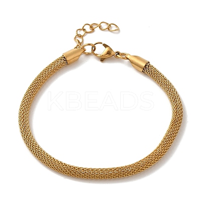 Ion Plating(IP) 304 Stainless Steel Mesh Chain Bracelets BJEW-L673-025G-1