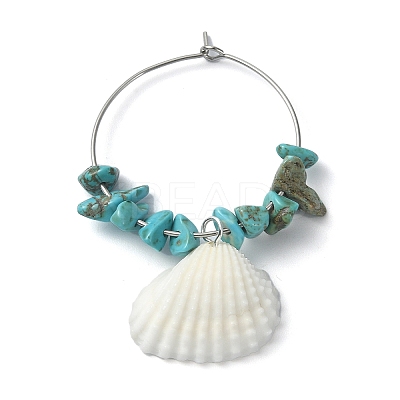 Natural Shell Wine Glass Charms AJEW-TA00019-1