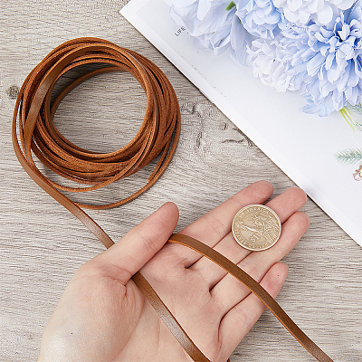 Flat Cowhide Leather Jewelry Cord LC-GF0001-10A-02-1