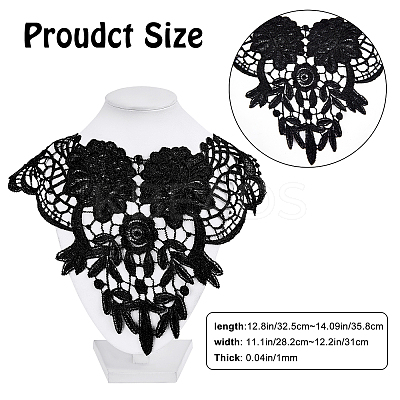 6Pcs 6 Style Milk Silk Embroidered Floral Lace Collar DIY-GF0005-42-1