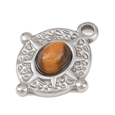 Natural Tiger Eye Pendants STAS-P434-03P-1
