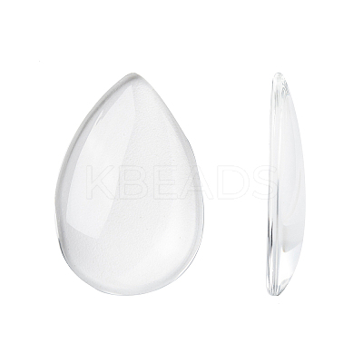 Transparent Teardrop Glass Cabochons GGLA-R024-30x20-1