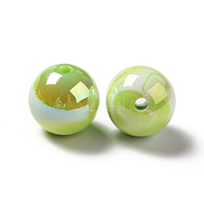 UV Plating Opaque Rainbow Iridescent Acrylic Beads MACR-D063-01A-01-1