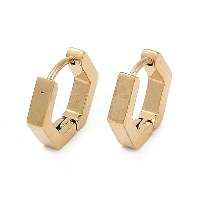 Ion Plating(IP) 304 Stainless Steel Hollow Hexagon Hoop Earrings EJEW-Z068-24G-1