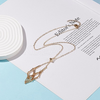 Brass Imitation Macrame Pouch Necklace Makings AJEW-TA00003-1