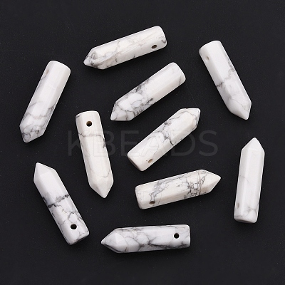 Natural Howlite Pointed Pendants G-D460-01G-1