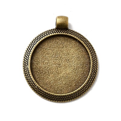 Vintage Tibetan Style Alloy Pendant Cabochon Bezel Settings X-TIBEP-M018-102AB-NF-1
