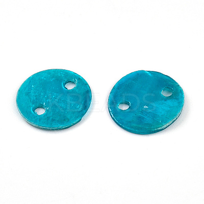 Spray Painted Natural Capiz Shell Connector Charms SSHEL-N039-03-1