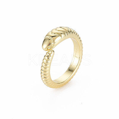 Snake Shape Rack Plating Alloy Cuff Rings RJEW-Q163-010A-RS-1