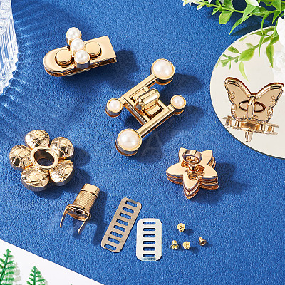 5Pcss 5 Styles Flower Alloy Purse Press Lock Sets FIND-TA0008-51-1