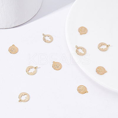20Pcs 2 Style Brass Charms KK-BC0001-91G-1