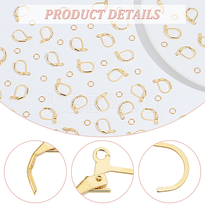 40Pcs Brass Leverback Earring Findings KK-BC0013-03G-1