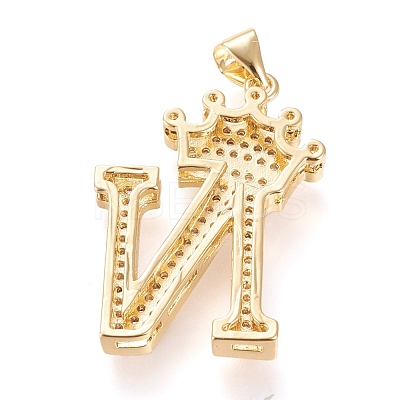 Brass Micro Pave Cubic Zirconia Pendants KK-R138-002N-1