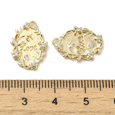 Valentine's Day Brass Micro Pave Clear Cubic Zirconia Pendants KK-G481-09G-1