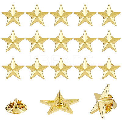 30Pcs Zinc Alloy Star Brooches FIND-FH0011-52G-1