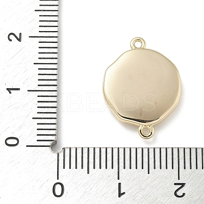 Brass Enamel Oval with Flower Connector Charms KK-M308-06G-02-1