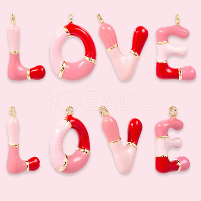 8Pcs 4 Styles Brass Enamel Pendants KK-BBC0019-23-1
