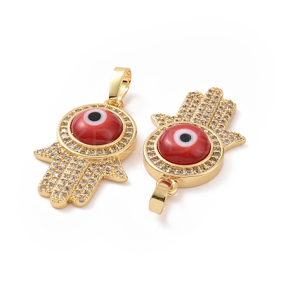 Brass Micro Pave Cubic Zirconia Pendants ZIRC-F136-03G-1
