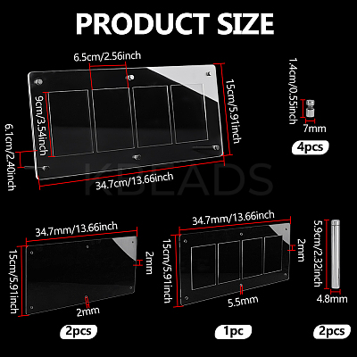 Acrylic and Iron Card Sleeve Display Stands ODIS-WH0100-06-1