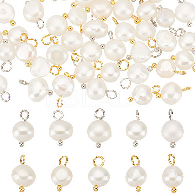 70Pcs 2 Colors Natural Cultured Freshwater Pearl Charms FIND-CN0001-42-1