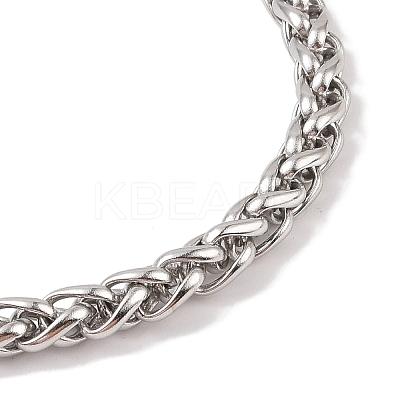 304 Stainless Steel Wolf Head King Wheat Chain Viking Mjolnir Thor Hammer Pendant Necklaces for Men NJEW-K278-12AS-1