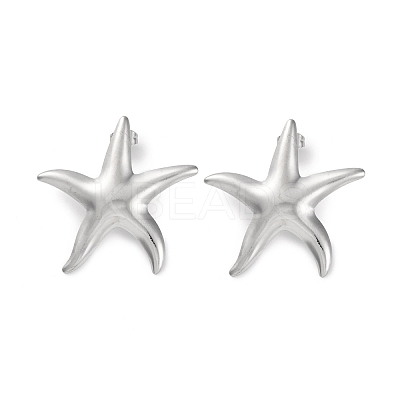 304 Stainless Steel Starfish Stud Earrings EJEW-K295-16P-1