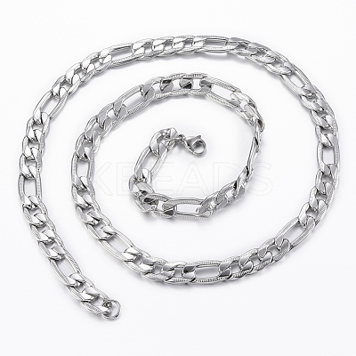 Non-Tarnish Trendy Men's Figaro Chain Necklaces NJEW-L450-06D-1
