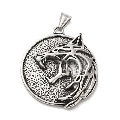 304 Stainless Steel Big Pendants STAS-D091-05AS-1
