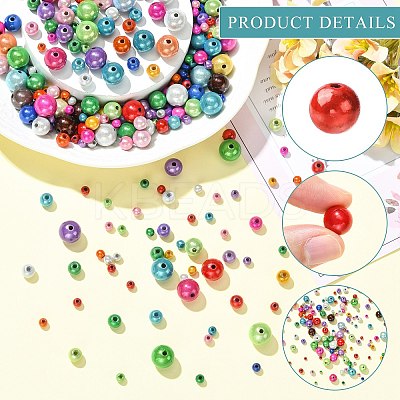 350Pcs 4 Styles Laser Opaque Acrylic Beads OACR-CJ0002-22-1