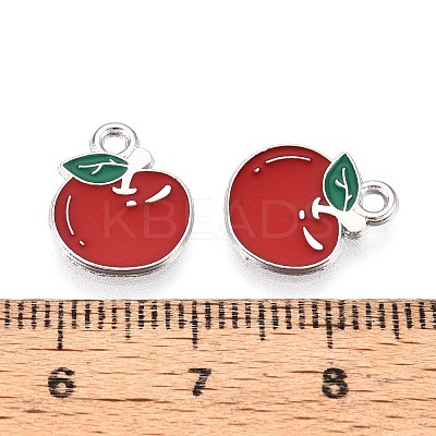 Fruit Alloy Enamel Charms PALLOY-S058-01P-07-1
