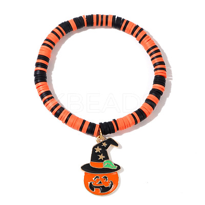 Ghostly Polymer Clay Heishi Stretch Bracelets BH7010-13-1