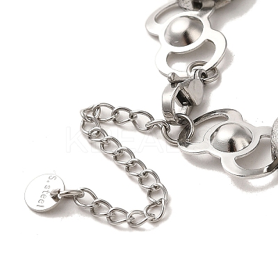 Non-Tarnish 304 Stainless Steel Flat Round Link Chain Bracelet BJEW-Q776-02A-02-1