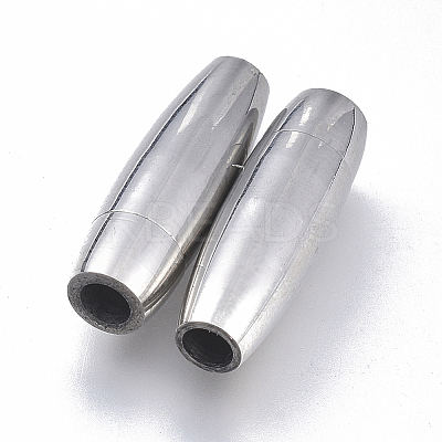 Tarnish Resistant 304 Stainless Steel Magnetic Clasps with Glue-in Ends LS-STAS-D242-02P-A-1