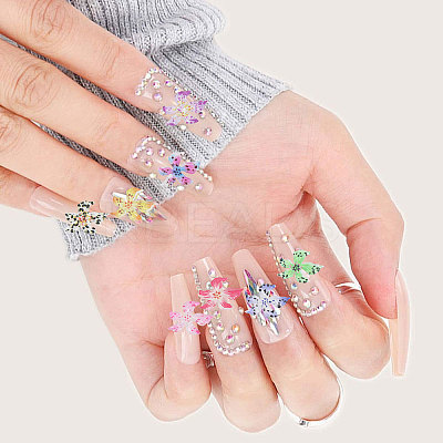 120Pcs 12 Colors Resin Flower Cabochons MRMJ-CA0001-55-1