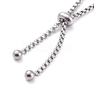Adjustable 304 Stainless Steel Micro Pave Cubic Zirconia Bolo Bracelets BJEW-M284-23-1