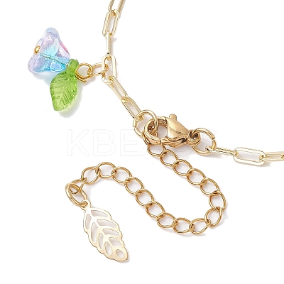 Fruit & Flower Glass Seeds Charm Bracelets BJEW-MZ00051-1