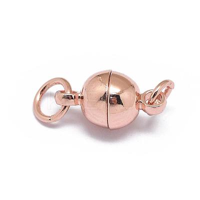 Rack Plating Brass Magnetic Clasps with Loops KK-F801-03A-RG-1
